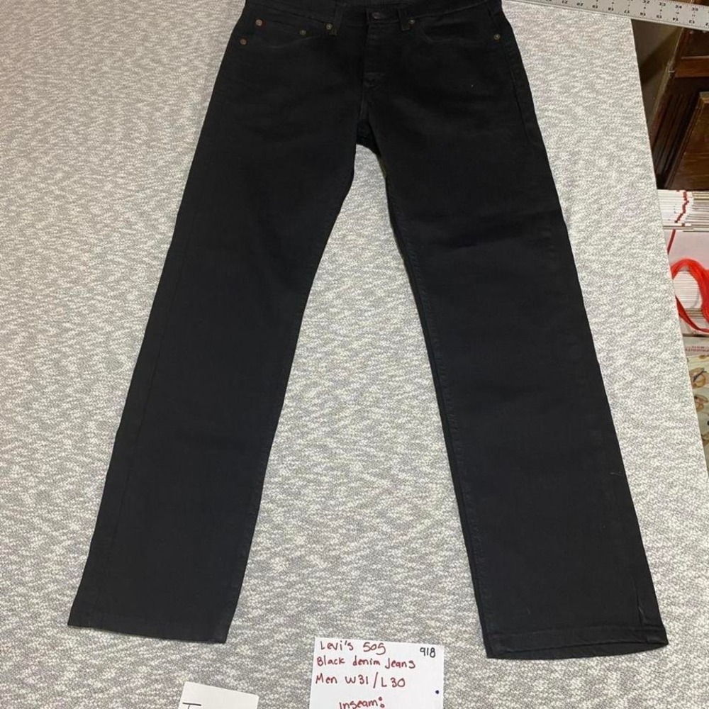 Levi's black denim jeans men Size W32/L30. SKU918 #denim #blackjeans